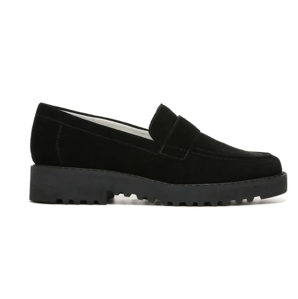 NWOT Franco Sarto Carol 3 Genuine Suede Loafers in Black Sz. 9.5 - Picture 3 of 13